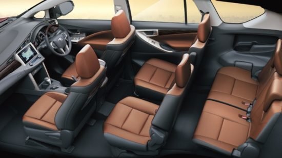 Toyota-Innova-Crysta-Interior-123844 Taxi Offered For Golden Triangle tour by srm holidays pvt ltd